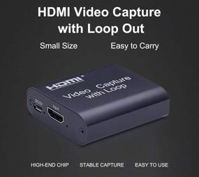 img 3 attached to Высококачественная HDMI-USB видеокарта для захвата видео в высоком разрешении с поддержкой прямой трансляции и записи фильмов со съемочных камер DSLR и экшн-камер - циклический вывод 1080P@60Hz и захват 1080P@30Hz (Серый)