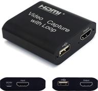 высококачественная hdmi-usb видеокарта для захвата видео в высоком разрешении с поддержкой прямой трансляции и записи фильмов со съемочных камер dslr и экшн-камер - циклический вывод 1080p@60hz и захват 1080p@30hz (серый) логотип