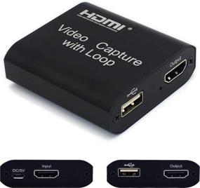 img 4 attached to Высококачественная HDMI-USB видеокарта для захвата видео в высоком разрешении с поддержкой прямой трансляции и записи фильмов со съемочных камер DSLR и экшн-камер - циклический вывод 1080P@60Hz и захват 1080P@30Hz (Серый)