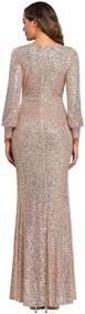 img 3 attached to Gold Sparkling Sequin Stretch Split Evening Dress for a Glamorous Look