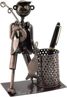 🎣 fishing pole and fish metal pen or pencil holder for fishermen логотип