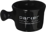 🪒 parker deluxe stoneware apothecary shaving mug - handmade in the usa (black) for 3" shave soaps and lathering shave creams logo