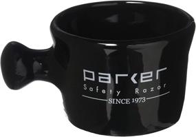 img 1 attached to 🪒 Parker Deluxe Stoneware Apothecary Shaving Mug - Handmade in the USA (Black) for 3" Shave Soaps and Lathering Shave Creams