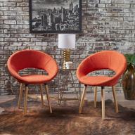 christopher knight home keegan fabric modern dining chairs, 2-piece set, muted orange: sleek and contemporary seating for your dining area logo