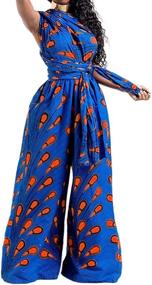 img 3 attached to Vimoisa Women's Boho African Floral Print Maxi Dress - Elegant V-Neck Multi-Way Pleated Long Dress