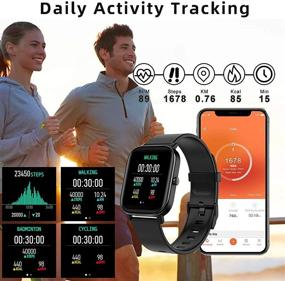 img 1 attached to Умные часы FirYawee: водонепроницаемые IP68 смарт-часы для Android и iOS с монитором сердечного ритма и сна - фитнес-трекер с подсчетом шагов и расстояния для мужчин и женщин.