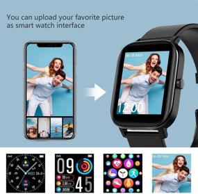 img 2 attached to Умные часы FirYawee: водонепроницаемые IP68 смарт-часы для Android и iOS с монитором сердечного ритма и сна - фитнес-трекер с подсчетом шагов и расстояния для мужчин и женщин.