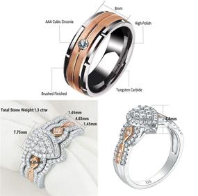 img 3 attached to 💍 Newshe Wedding Tungsten Sterling Silver Women's Jewelry Set - Perfect for Wedding & Engagement