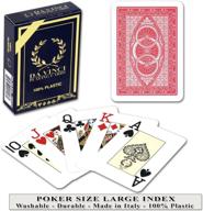 vinci italian plastic playing red poker large index logo