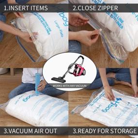 img 2 attached to 🧺 HIBAG Space Saver Vacuum Storage Bags, 10-Pack Set (2 Jumbo, 2 Large, 2 Medium, 2 Small, 2 Roll-up) with Pump (10-Combo)