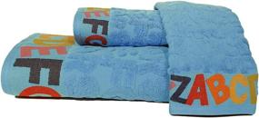 img 1 attached to 🌊 Kassatex Bambini ABC Towel Set: Cool Blue Comfort and Style