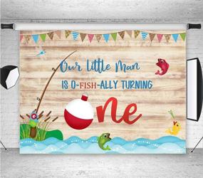 img 4 attached to Captivating O-Fish Ally Fish Birthday Photo Backgrounds: Rustic Wooden Boards for an Unforgettable Boys Go Fishing First Birthday Party