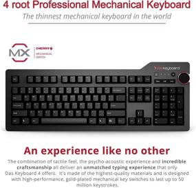 img 3 attached to 🔑 Das Keyboard 4 Root Wired Mechanical Keyboard: Cherry MX Blue Switches, USB 2.0 Hub, Laser Etched Keycaps, Volume Knob, Aluminum Top – Buy Now!