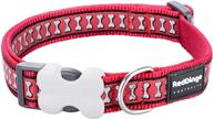 🐶 enhanced visibility: red dingo reflective dog collar, small логотип