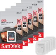 📦 оптовая партия: 5 пачек карт памяти sandisk ultra 16gb sd sdhc - высокоскоростной класс 10 - скорость чтения до 48 мб/с - оптовая покупка с 5 коробками логотип