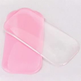img 2 attached to Silicone Eyelash Extension Pad: 4 Pcs Rectangle False Lash Stand Tray Holder for Forehead Sticker - 2 Clear & 2 Pink: Eyelash Extension Supplies