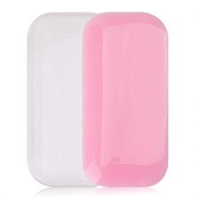 img 3 attached to Silicone Eyelash Extension Pad: 4 Pcs Rectangle False Lash Stand Tray Holder for Forehead Sticker - 2 Clear & 2 Pink: Eyelash Extension Supplies