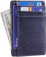 👜 travelambo minimalist leather blocking crosshatch men's accessory wallets: stylish & secure card cases and money organizers logo