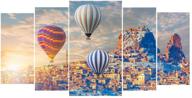 🎈 набор для бриллиантовой живописи воздушного шара cappadocia hot air balloon – полный квадратный сверхпрочный, 5 комплектов, декор для стены своими руками для взрослых, размер 30,7х15,75 дюйма. логотип