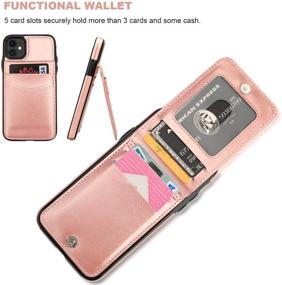 img 1 attached to KIHUWEY iPhone 11 Case Wallet: Stylish Rose Gold Protective Cover with Credit Card Holder and Kickstand - Premium Leather Magnetic Clasp for 6.1 Inch device