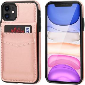 img 2 attached to KIHUWEY iPhone 11 Case Wallet: Stylish Rose Gold Protective Cover with Credit Card Holder and Kickstand - Premium Leather Magnetic Clasp for 6.1 Inch device