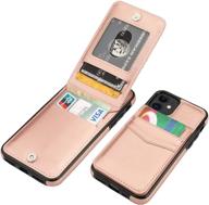 kihuwey iphone 11 case wallet: stylish rose gold protective cover with credit card holder and kickstand - premium leather magnetic clasp for 6.1 inch device logo