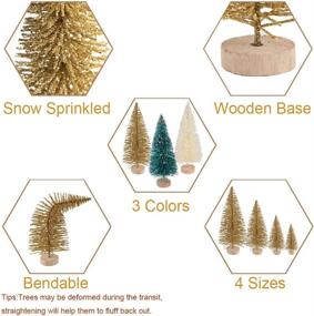 img 2 attached to 🎄 DIY Crafts: Artificial Frosted Mini Sisal Christmas Trees with Wood Base - Perfect Winter Ornaments for Christmas Home Decor - Includes Merry Christmas Letters and Snowflakes Confetti - Ideal for Tabletop Settings