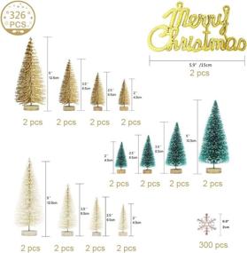 img 3 attached to 🎄 DIY Crafts: Artificial Frosted Mini Sisal Christmas Trees with Wood Base - Perfect Winter Ornaments for Christmas Home Decor - Includes Merry Christmas Letters and Snowflakes Confetti - Ideal for Tabletop Settings