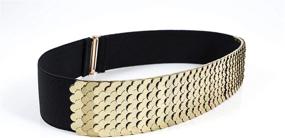 img 2 attached to Waist Elastic Metal Leather Metallic Women's Accessories