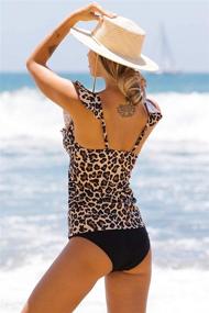img 2 attached to 👙 Leopard-Waisted Women's Beachsissi Tankini Swimsuit - Trendy Clothing