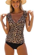 👙 leopard-waisted women's beachsissi tankini swimsuit - trendy clothing logo
