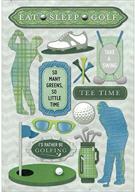⛳️ karen foster golfing cardstock stickers - eat, sleep, golf logo
