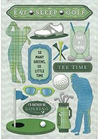 img 1 attached to ⛳️ KAREN FOSTER Golfing Cardstock Stickers - Eat, Sleep, Golf