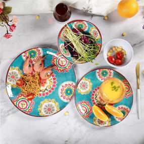 img 1 attached to 🌿 Outdoor Everyday Break Resistant Melamine Dinnerware for Enhanced Durability