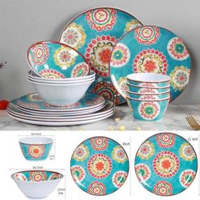 img 2 attached to 🌿 Outdoor Everyday Break Resistant Melamine Dinnerware for Enhanced Durability