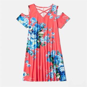 img 3 attached to 👗 Yaffi Printed Sleeve Matching Girls' Clothing