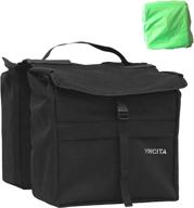 🚲 waterproof vincita top load double pannier cycling bags with rain cover - large size, carrying handle, reflective spots - bike rack saddle bag for ultimate convenience and safety logo