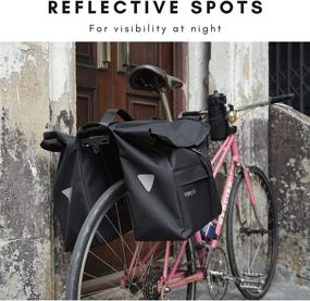 img 2 attached to 🚲 Waterproof Vincita Top Load Double Pannier Cycling Bags with Rain Cover - Large Size, Carrying Handle, Reflective Spots - Bike Rack Saddle Bag for Ultimate Convenience and Safety