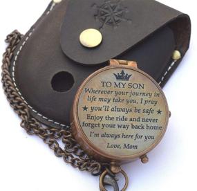 img 1 attached to 🧭 RIRHTAJUS Mom to Son Compass – Love Mom – Mother to Son Gifts - Graduation Day & Birthday Gifts for Son - Confirmation Gifts for Son