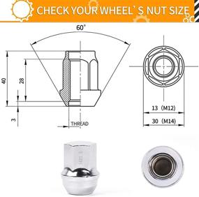 img 3 attached to 🔩 MIKKUPPA 24шт M14x1.5 Одночастные Шестигранные гайки с креплением стандарта Chrome OEM Factory Style для больших штатных колес - Подходят на Chrysler 300 2005-2019, Dodge Durango 2011-2017, Chevrolet Camaro 2010-2017 с штатными дисками.