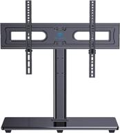 📺 perlesmith universal tv stand: table top base for 37-70 inch tvs with height adjustable mount, tempered glass base, vesa 600x400mm, holds up to 99lbs pstvs11 logo