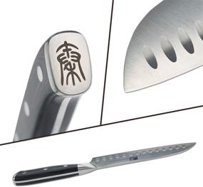 img 2 attached to 🔪 Qin Dynasty Series Santoku Knife Pro Kitchen Knife 6.8 Inch Chef's Knife High Carbon German Stainless Steel Sharp Paring Knife with Ergonomic Handle - Laguiole by Hailingshan