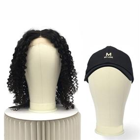 img 1 attached to 👩 High-Quality 22" Wig Head Canvas Block-Head for Wig Making & Display - Poly Manikin Head with Stand (22'', White)