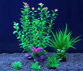 img 1 attached to 🌿 Enhance Your Fish Tank with KDWDWLL Large Artificial Plastic Aquarium Aquatic Plants - Set of 6 (15.7 Inch) - Vibrant Fish Tank Decorations