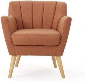 img 2 attached to 🧡 Christopher Knight Home Merel Mid-Century Modern Fabric Club Chair in Orange/Natural - Enhanced for SEO