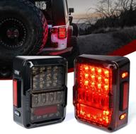 🚙 одобренные dot led-фонари задних ходов для jeep wrangler jk jku 2007-2018 | подключить и играть | встроенный резистор | 4d затемненная линза с фонарями заднего хода, сигнальными лампами и дневными ходовыми огнями. логотип