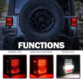 img 1 attached to 🚙 Одобренные DOT LED-фонари задних ходов для Jeep Wrangler JK JKU 2007-2018 | Подключить и играть | Встроенный резистор | 4D Затемненная линза с фонарями заднего хода, сигнальными лампами и дневными ходовыми огнями.