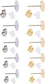 img 4 attached to 🔧 Complete Earring Making Supplies Set: 900 Pcs Earring Posts, Hypoallergenic Stainless Steel Pin Studs, Stainless Steel Butterfly Backs, and Rubber Backs