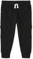 👖 stylish and comfortable: children's place cargo joggers in black - perfect boys' clothing and pants logo