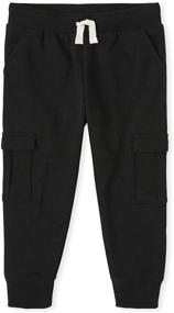 img 1 attached to 👖 Stylish and Comfortable: Children's Place Cargo Joggers in Black - Perfect Boys' Clothing and Pants